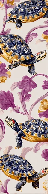 Free turtle bookmark featuring turtles with a light background and stalks